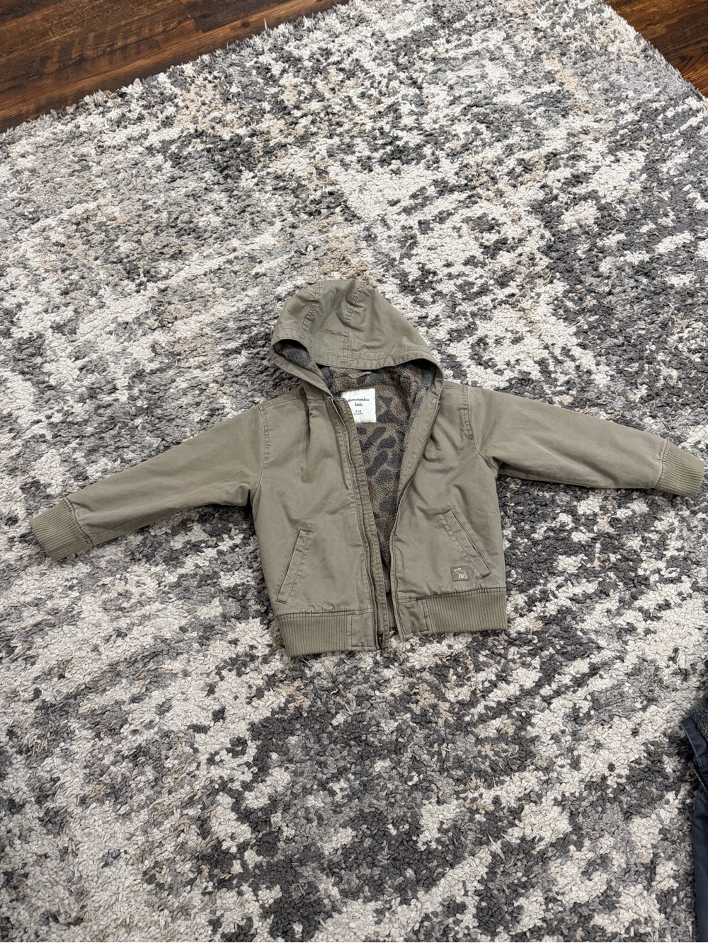 abercrombie kids Olive Hooded Puffer-Style Jacket